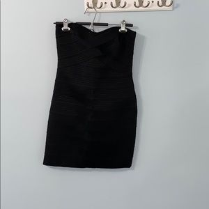 Express black ribbed fitted dress